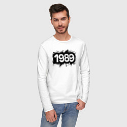Лонгслив хлопковый мужской Граффити 1989, цвет: белый — фото 2