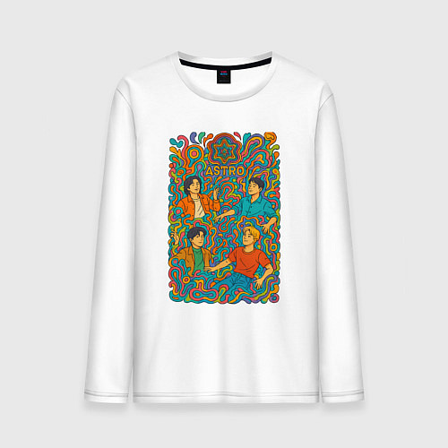 Мужской лонгслив Astro психоделика / Белый – фото 1