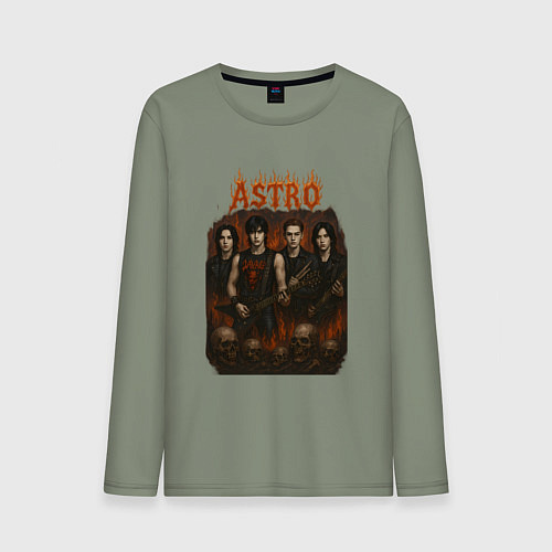 Мужской лонгслив Astro в стиле хэви метал / Авокадо – фото 1