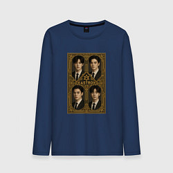 Лонгслив хлопковый мужской Astro золотая рамка, цвет: тёмно-синий