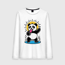 Мужской лонгслив Панда с мороженым в стиле комикса