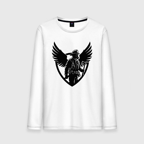 Мужской лонгслив Огненный страж с крыльями / Белый – фото 1