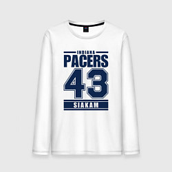 Лонгслив хлопковый мужской Pacers - Siakam, цвет: белый