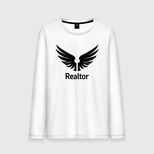 Мужской лонгслив Крылатый риелтор / Белый – фото 1