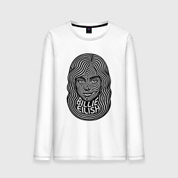 Лонгслив хлопковый мужской Билли Айлиш из черно-белых линий, цвет: белый