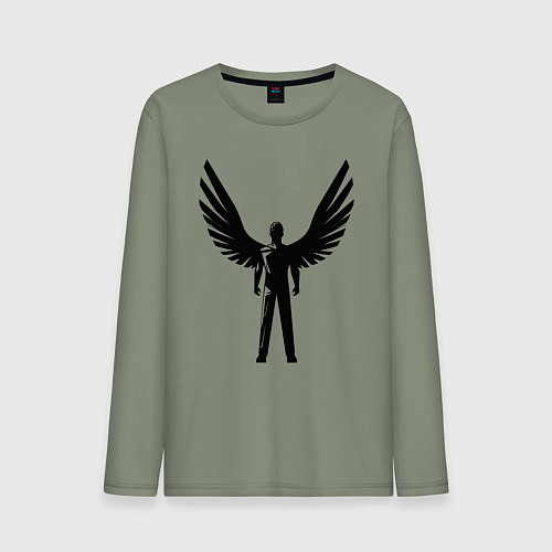 Мужской лонгслив Крылатый строитель / Авокадо – фото 1