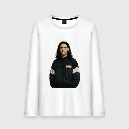 Мужской лонгслив Bones спортивный стиль / Белый – фото 1