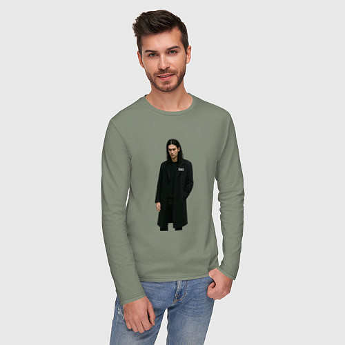 Мужской лонгслив Задумчивый Bones / Авокадо – фото 3