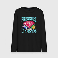 Лонгслив хлопковый мужской Diamonds, цвет: черный
