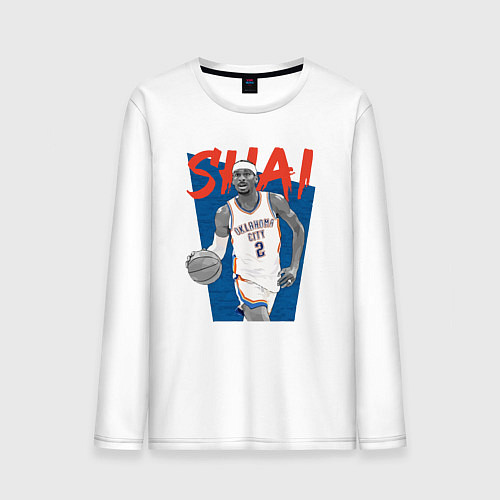 Мужской лонгслив Shai - Oklahoma Thunder / Белый – фото 1