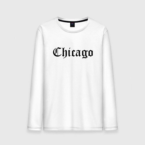 Мужской лонгслив Chicago Illinois - USA / Белый – фото 1