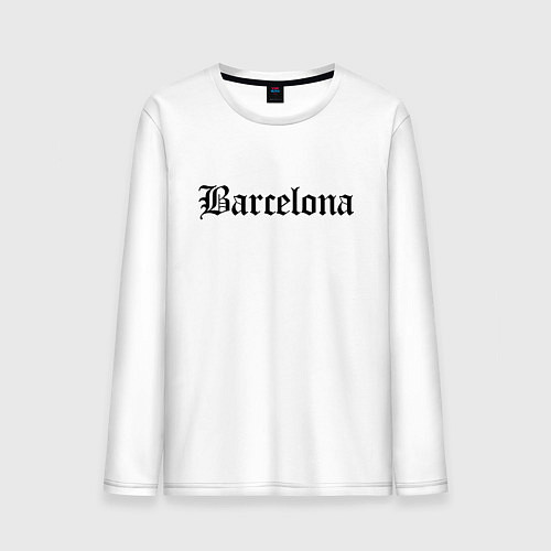 Мужской лонгслив Barcelona Catalonia - Spain / Белый – фото 1