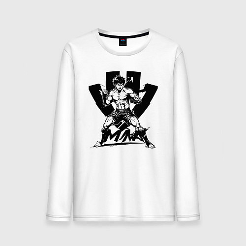 Мужской лонгслив ММА аниме / Белый – фото 1