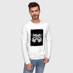 Лонгслив хлопковый мужской Сила кулаков ММА, цвет: белый — фото 2