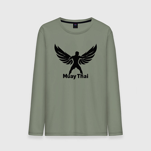 Мужской лонгслив Муай Тай: Крылья Победы / Авокадо – фото 1