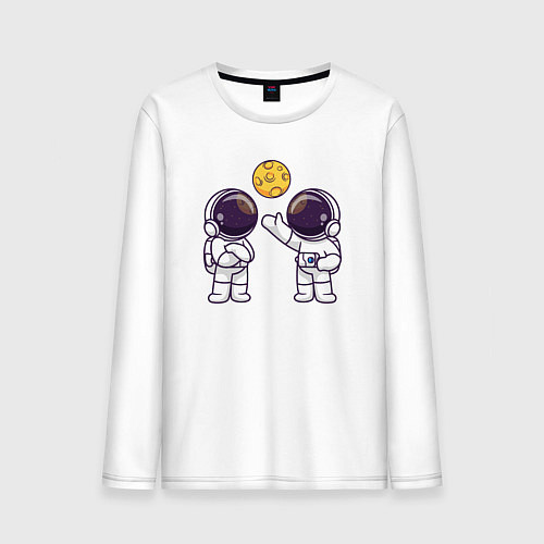 Мужской лонгслив Космические друзья / Белый – фото 1