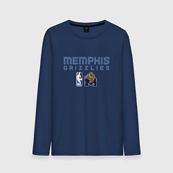 Лонгслив хлопковый мужской Memphis Grizzlies - basketball NBA, цвет: тёмно-синий
