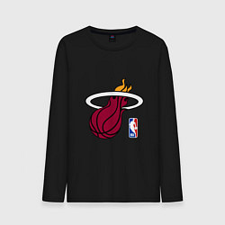 Лонгслив хлопковый мужской Майами Хит - команда НБА, цвет: черный