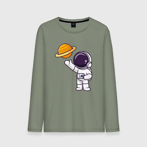 Мужской лонгслив Привет Сатурну / Авокадо – фото 1