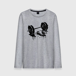 Мужской лонгслив Штанга и блины граффити