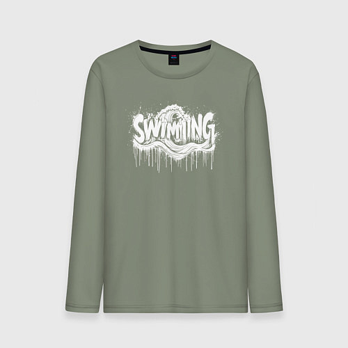 Мужской лонгслив Плавание в стиле граффити / Авокадо – фото 1