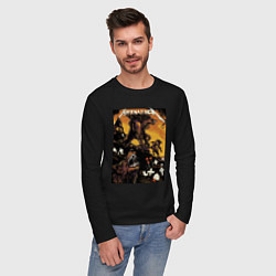 Лонгслив хлопковый мужской Metallica - wolf, цвет: черный — фото 2