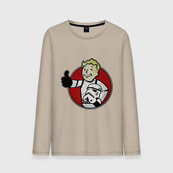 Лонгслив хлопковый мужской Vault storm trooper, цвет: миндальный