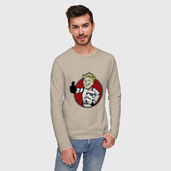 Лонгслив хлопковый мужской Vault storm trooper, цвет: миндальный — фото 2