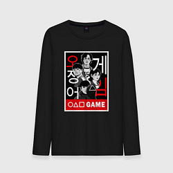 Лонгслив хлопковый мужской Squid game players, цвет: черный