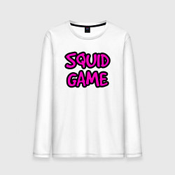 Лонгслив хлопковый мужской Pink squid game, цвет: белый