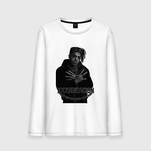 Мужской лонгслив XXXTentacion в черно-белом стиле / Белый – фото 1