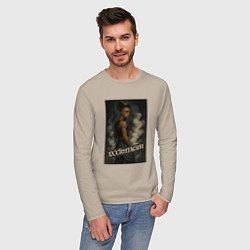 Лонгслив хлопковый мужской XXXTentacion и облака дыма, цвет: миндальный — фото 2