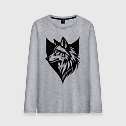 Мужской лонгслив Волк на щите