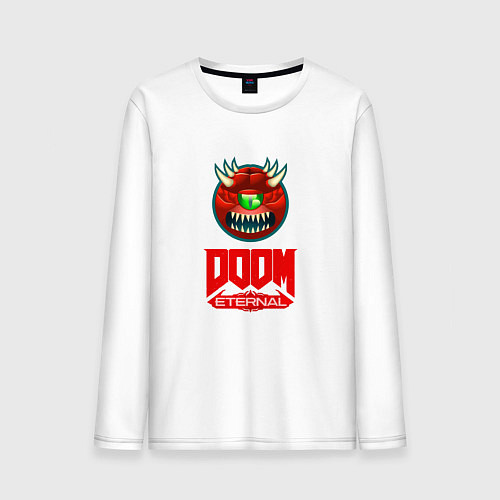 Мужской лонгслив Doom eternal logo / Белый – фото 1