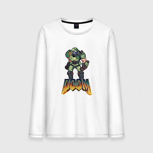 Мужской лонгслив Doom солдат марса / Белый – фото 1