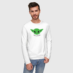 Лонгслив хлопковый мужской Ребёнок Йода, цвет: белый — фото 2