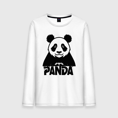 Мужской лонгслив Панда черное граффити / Белый – фото 1