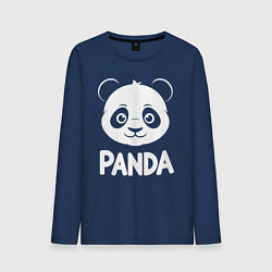 Лонгслив хлопковый мужской Панда с улыбкой, цвет: тёмно-синий