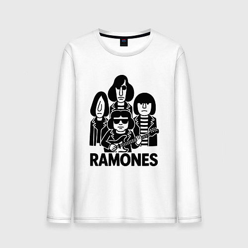 Мужской лонгслив Ramones силуэты / Белый – фото 1