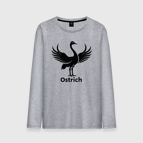 Мужской лонгслив Страус с крыльями / Меланж – фото 1