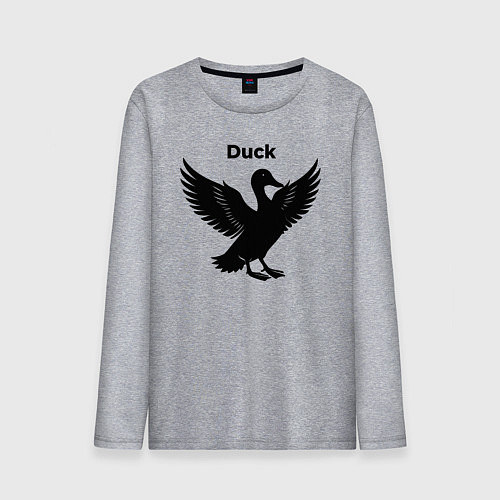 Мужской лонгслив Утка на взлете / Меланж – фото 1