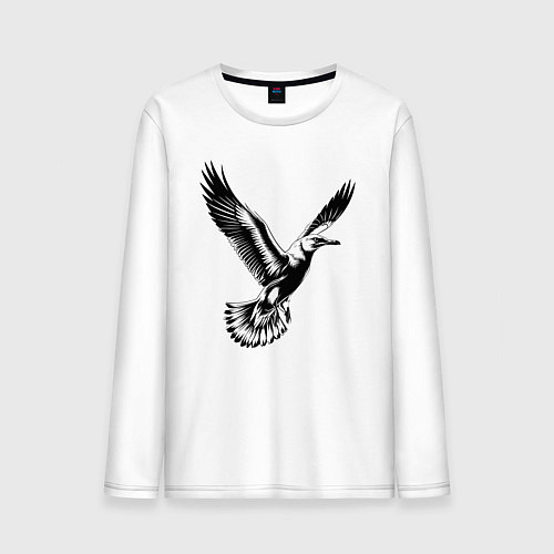 Мужской лонгслив Полет чайки / Белый – фото 1