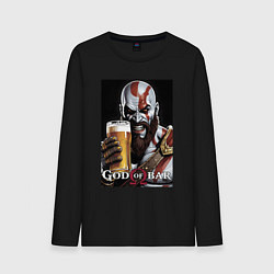Лонгслив хлопковый мужской Kratos - god of bar, цвет: черный