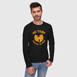 Лонгслив хлопковый мужской Wu-Tang protect ya neck, цвет: черный — фото 2