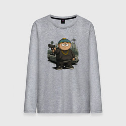 Лонгслив хлопковый мужской Эрик Картман в стиле ГТА, цвет: меланж