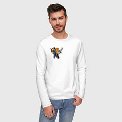 Лонгслив хлопковый мужской Mine, цвет: белый — фото 2