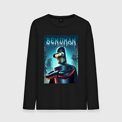 Лонгслив хлопковый мужской Bender Batman - ai art collaboration, цвет: черный