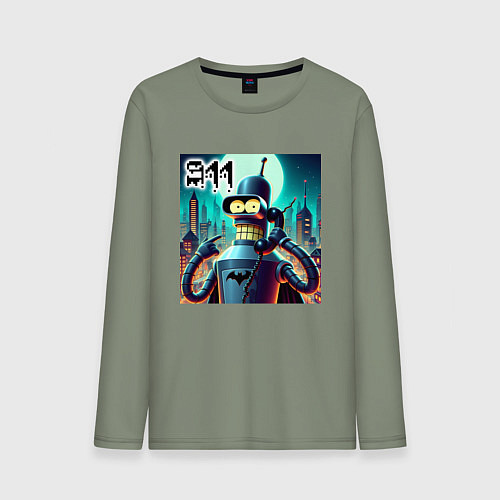 Мужской лонгслив Бендермен оператор службы спасения / Авокадо – фото 1