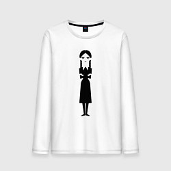 Лонгслив хлопковый мужской Уэнсдей - минимализм, цвет: белый