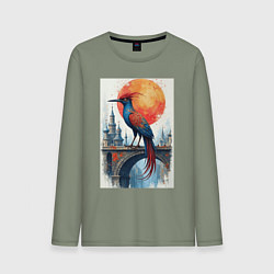 Мужской лонгслив Сказочная птица на мосту